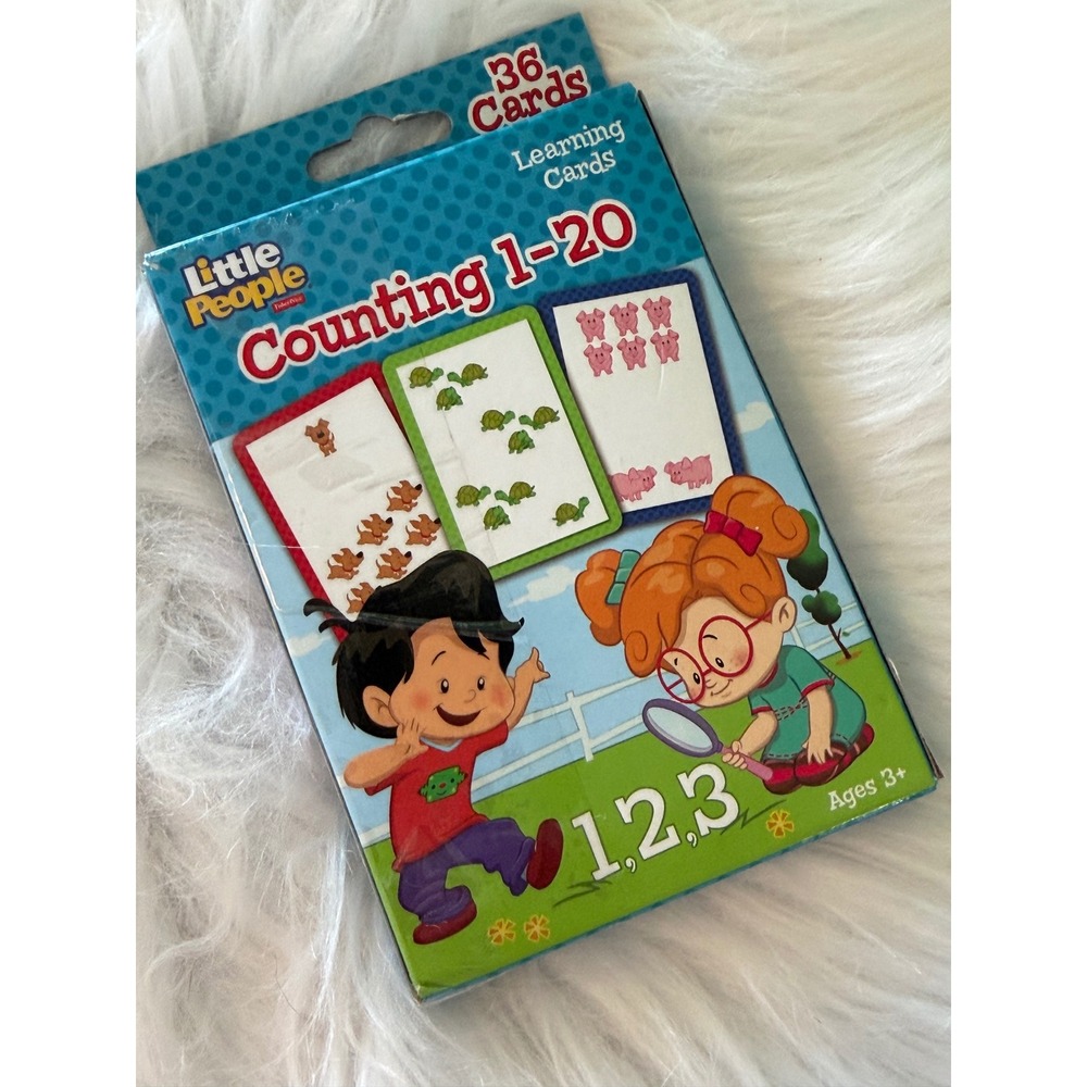 Fisher Price Little People Counting 1-20 Learning Cards 36 Flash Cards Ages 3+